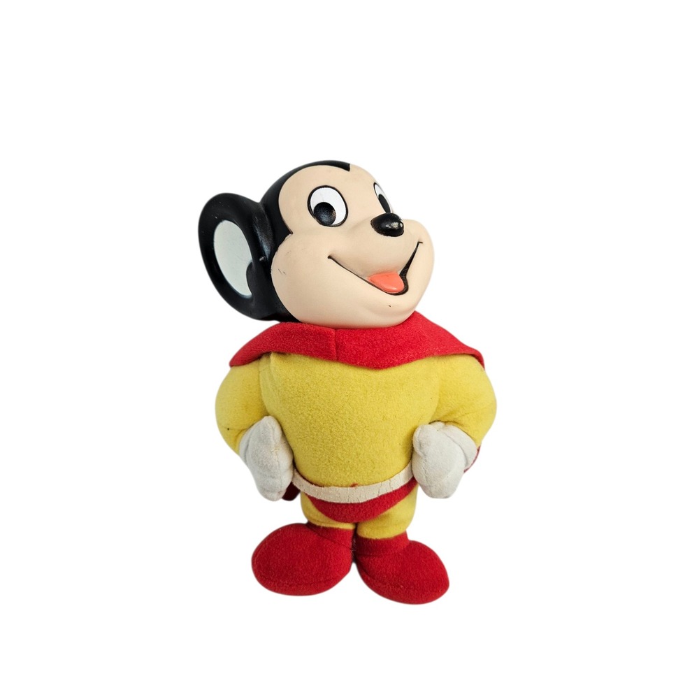 Vintage Mighty Mouse Plush Doll 1986 Viacom Hamilton Gifts Toy Kids Rubber Face‎ - Picture 8 of 8